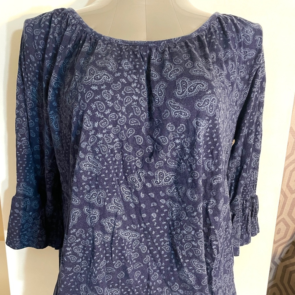Michael Michael Kors Blue Paisley Blouse Sz Large